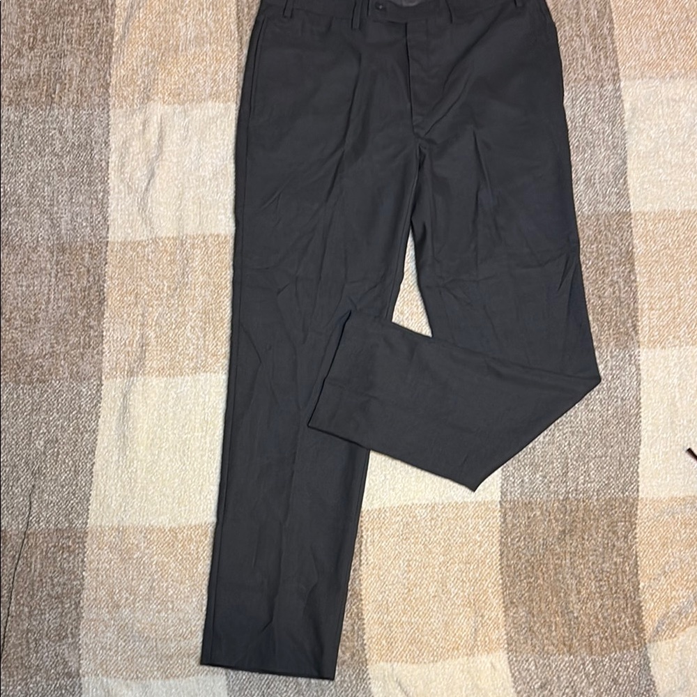 Calvin Klein Gray Dress Pants Classic Wool-Blend